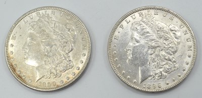 Lot 52 - 1890 Silver Morgan Dollar together with 1896...