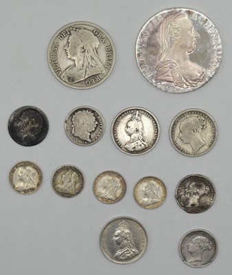 Lot 44 - Small quantity of Victorian silver coins to...