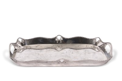 Lot 320 - A George V silver galleried  drinks tray of...