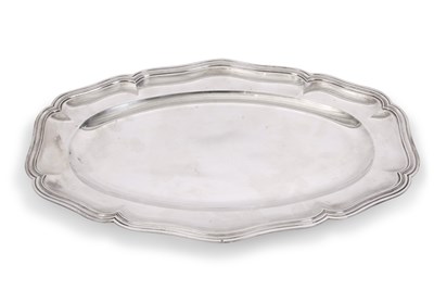 Lot 322 - A French silver platter of oval form with...