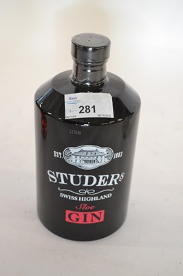 Lot 281 - Studer's Swiss Highland Sloe Gin, Switzerland -...