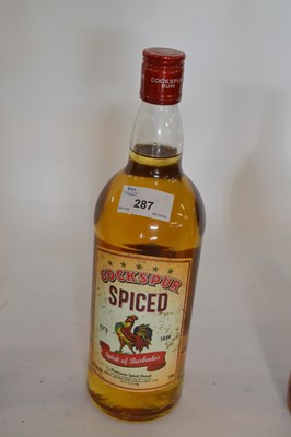 Lot 287 - Cockspur Spiced Rum - 22%, 1 litre, 1 bottle