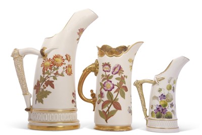 Lot 83 - A group of three Royal Worcester jugs, one of...