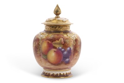 Lot 85 - A Royal Worcester vase of lobed form painted...