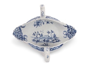 Lot 97 - An 18th Century Worcester two handled sauce...