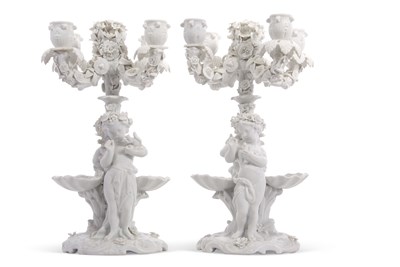 Lot 136 - A pair of Meissen centrepieces and with four...