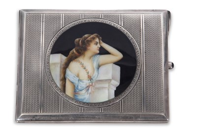 Lot 337 - An Austrian silver and enamel cigarette case...