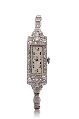 Lot 363 - A ladies precious metal and diamond Waltham...