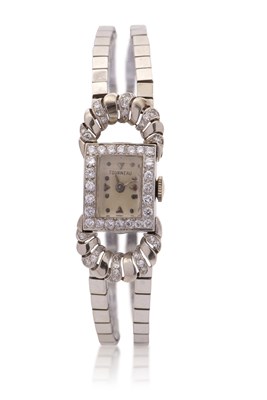 Lot 362 - A ladies precious metal and diamond Tourneau...