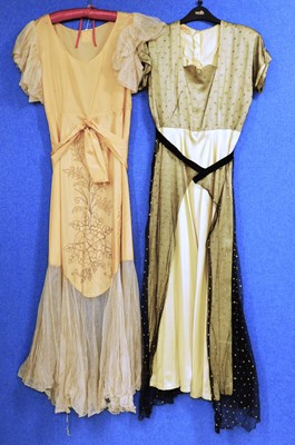 Lot 18 - Two c.1930's lady's dresses, to include an...