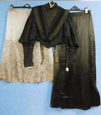 Lot 2 - A lady's late Victorian black jacket with high...