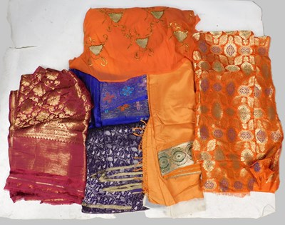 Lot 212 - Six assorted Sari and Indian style fabrics