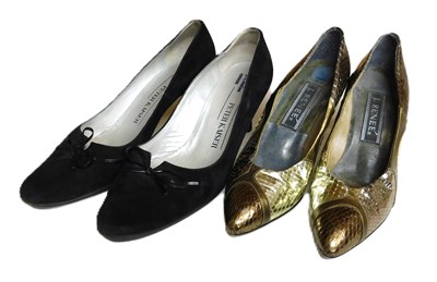 Lot 142 - Two pairs of c.1990's lady's shoes to include...