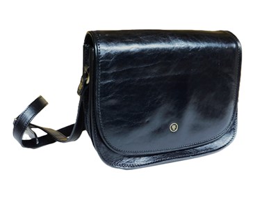 Lot 138 - A black leather cross body/shoulder bag by...