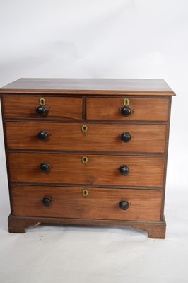 Lot 358 - Late Georgian mahogany chest of two short over...