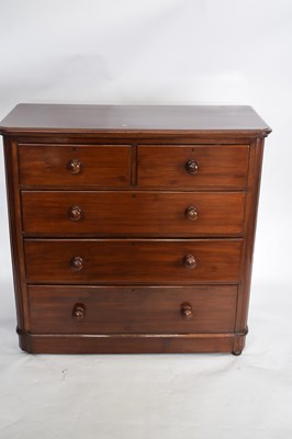 Lot 359 - Victorian mahogany chest of two short over...