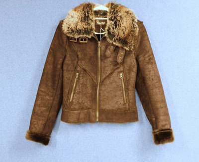 Lot 69 - A brown faux suede and faux fur jacket by...