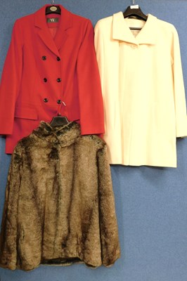 Lot 71 - Three lady's coats, to include a cream wool...