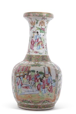 Lot 167 - A large Cantonese porcelain vase of baluster...