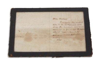 Lot 191 - A framed letter from Sir Walter Scott at...