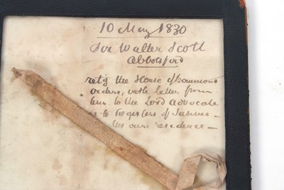 Lot 191 - A framed letter from Sir Walter Scott at...