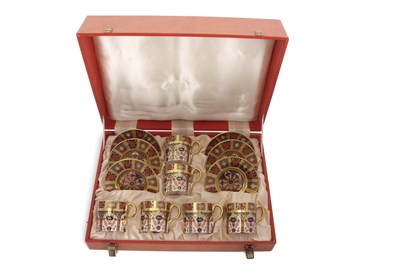 Lot 144 - A Royal Crown Derby boxed coffee set...