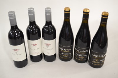 Lot 235 - Six mixed reds to include three bottles of...