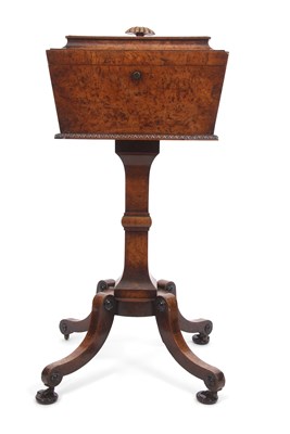 Lot 572 - An early Victorian walnut veneered pedestal...