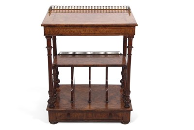 Lot 573 - A Victorian burr walnut veneered combination...