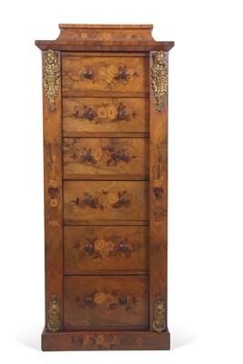 Lot 560 - A Victorian walnut veneered and floral inlaid...