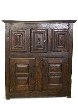 Lot 544 - A large 18th Century Flemish oak cupboard with...