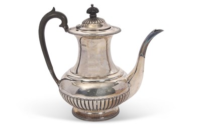 Lot 314A - Edwardian silver coffee pot of baluster form...