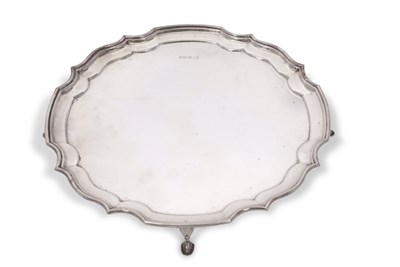 Lot 324A - Elizabeth II silver salver of circular plain...