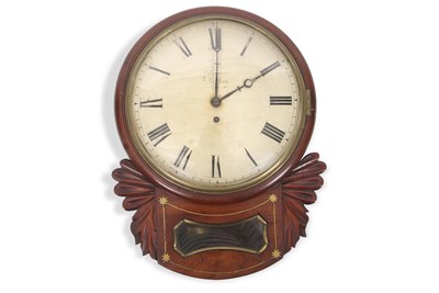 Lot 517 - An late Georgian mahogany cased drop dial wall...