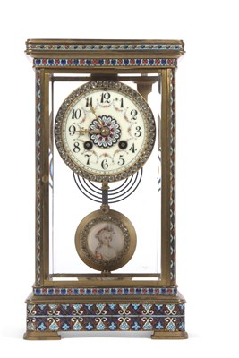 Lot 518 - A late 19th Century French mantel clock set in...