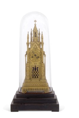 Lot 520 - A 19th Century French brass mantel clock of...