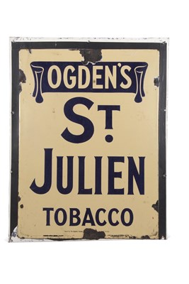 Lot 579 - An antique enamel sign marked Ogden St Julien...