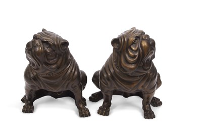 Lot 506 - A pair of 20th Century hollow bronzed metal...