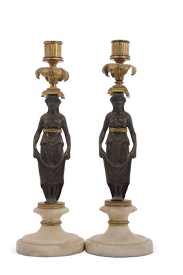 Lot 510 - Pair of 19th Century French bronze and gilt...