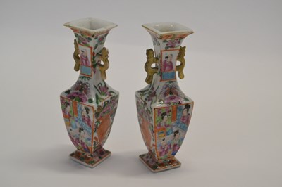 Lot 355 - A small pair of 19th Century Cantonese vases...