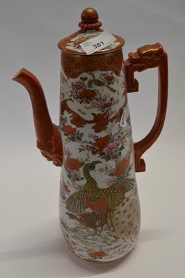 Lot 381 - A large Kutani porcelain jug and cover of...