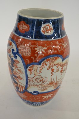 Lot 383 - A Japanese porcelain vase with typical Imari...