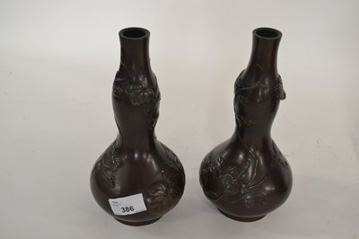 Lot 386 - A pair of Japanese bronze vases Meiji period,...