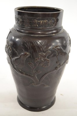 Lot 387 - A Japanese bronze vase Meiji period with...