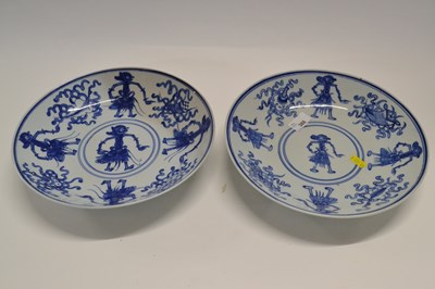 Lot 388 - A pair of Oriental porcelain dishes with...