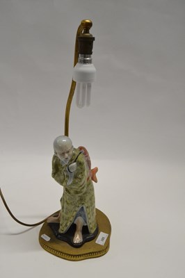 Lot 393 - A table lamp modelled with a Japanese...