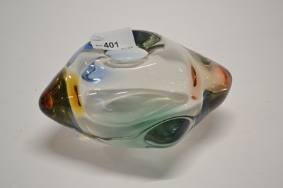 Lot 401 - An Art Glass vase of flattened ovoid form with...