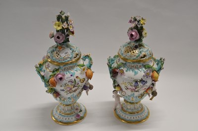 Lot 403 - A pair of mid 19th Century English porcelain...