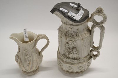 Lot 407 - A mid 18th Century Staffordshire pottery jug...