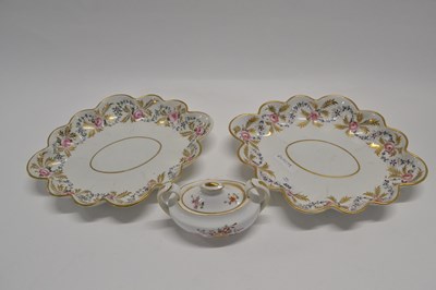 Lot 408 - A pair of 19th Century Derby dishes both with...